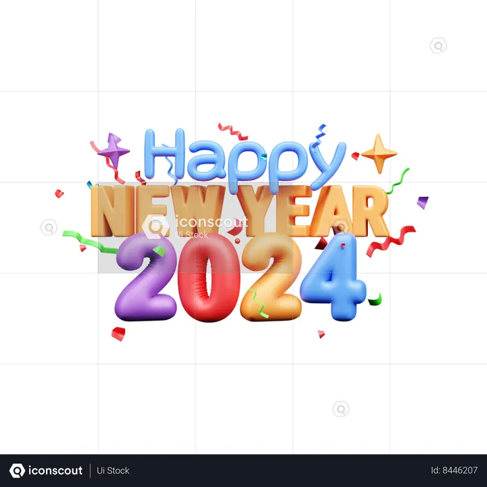 2024 New Year  3D Icon