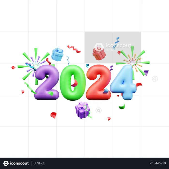 2024 New Year  3D Icon