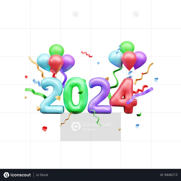 2024 New Year  3D Icon