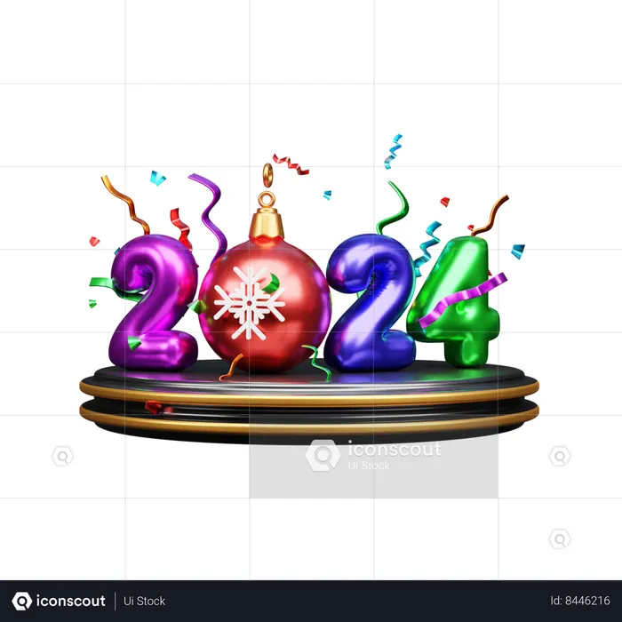 2024 New Year  3D Icon