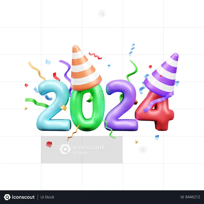 2024 nouvel an  3D Icon