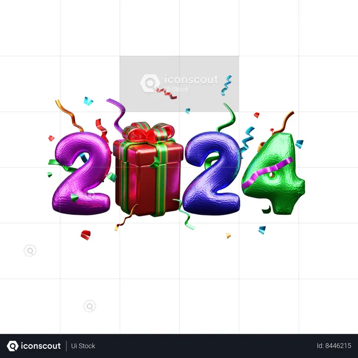 2024 nouvel an  3D Icon