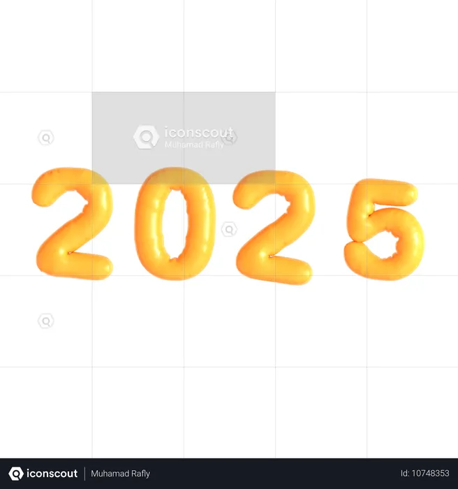 2025 año  3D Icon