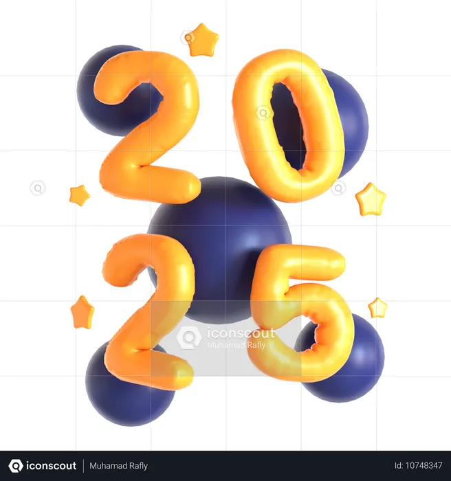 2025 ano novo  3D Icon