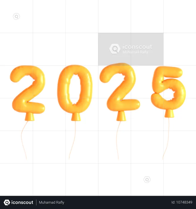 Ballons 2025  3D Icon