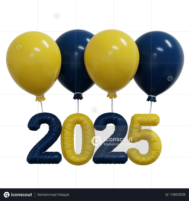 Ballons 2025  3D Icon