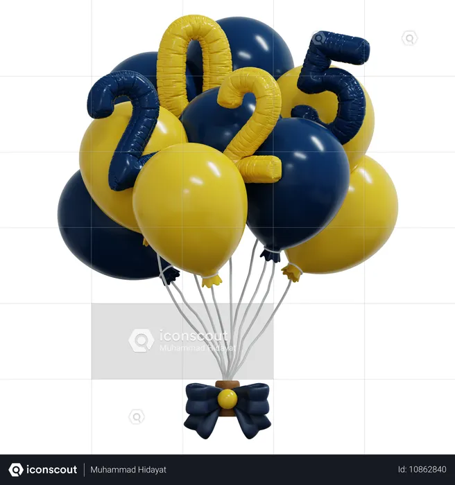 2025 Balloons  3D Icon