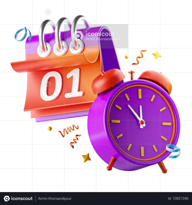 Cuenta regresiva para el 2025  3D Icon