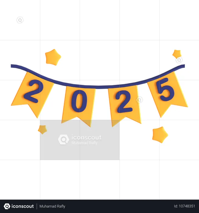 2025 リボン  3D Icon