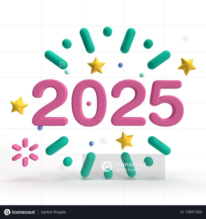 2025 Year  3D Icon
