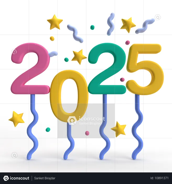 2025 Year  3D Icon