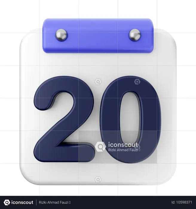 20th Calendar  3D Icon