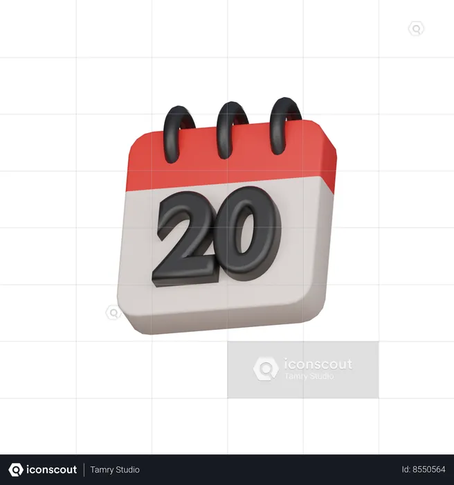 20th the twentieth day  3D Icon