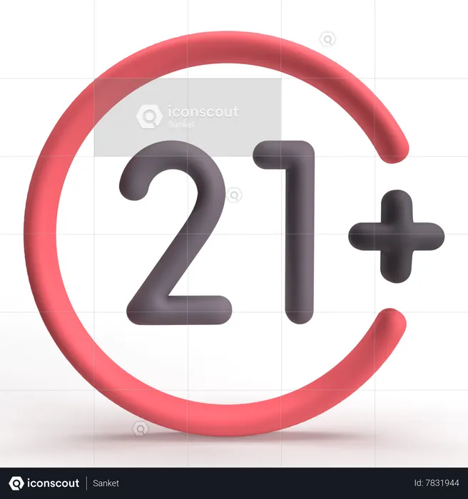 21+  3D Icon