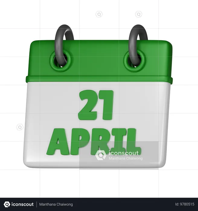 21 April  3D Icon