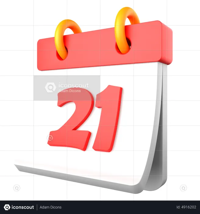 21 Date  3D Icon