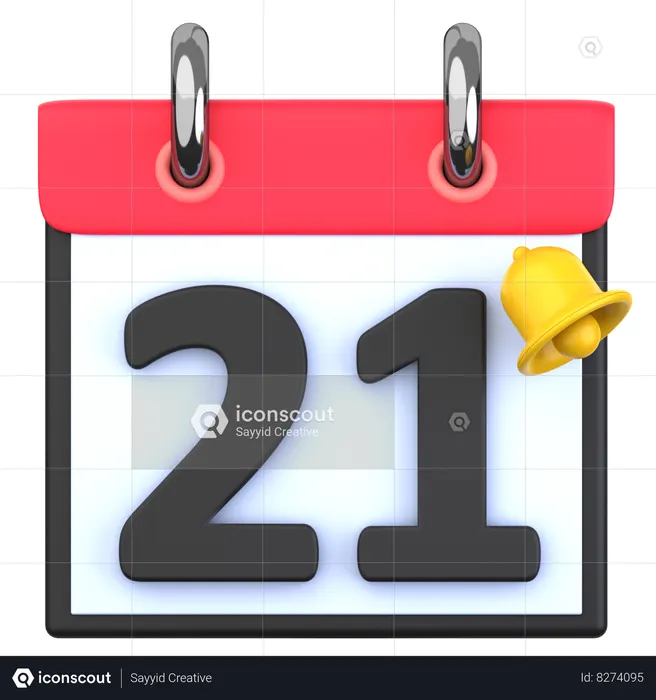 21 Date  3D Icon