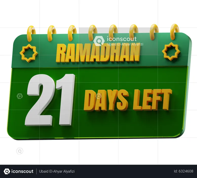 21 Days Left to Ramadan  3D Icon