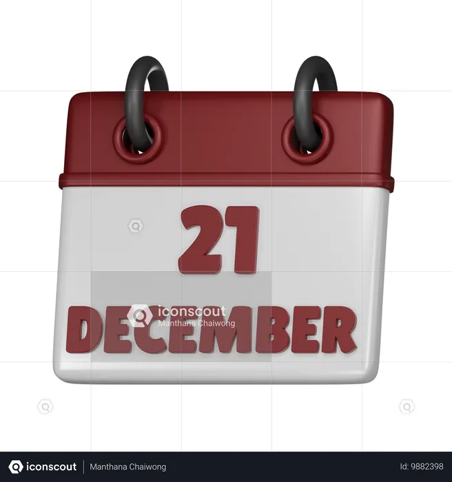 21 de dezembro  3D Icon