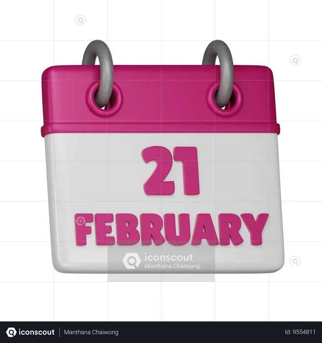21 February  3D Icon