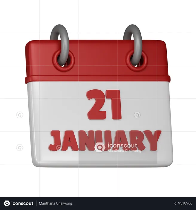 21 January  3D Icon