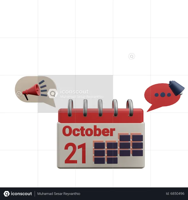 21 october  3D Icon
