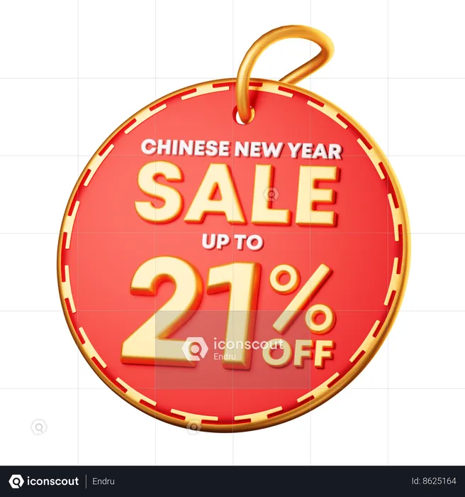 21 Percentage Discount  3D Icon