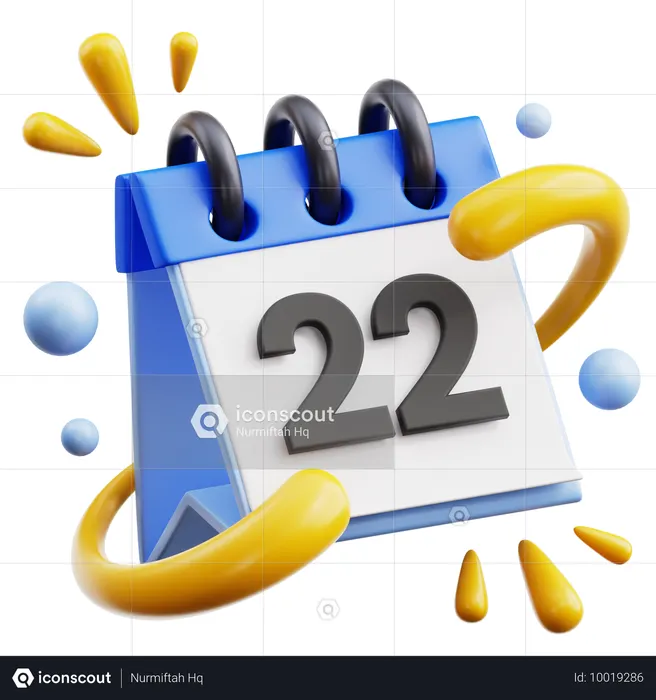 22 Date  3D Icon
