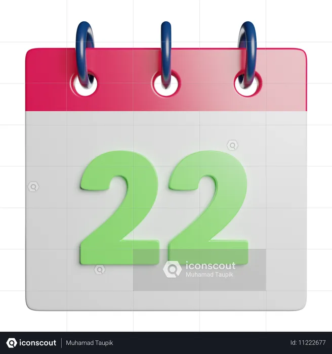 Calendrier de 22 dates  3D Icon