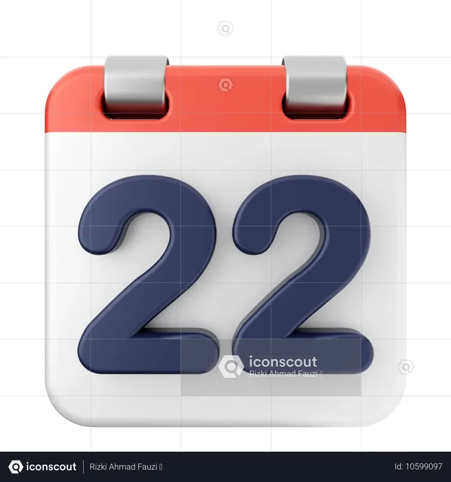 Calendario 22  3D Icon