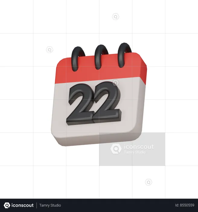 22nd the twenty-second day  3D Icon
