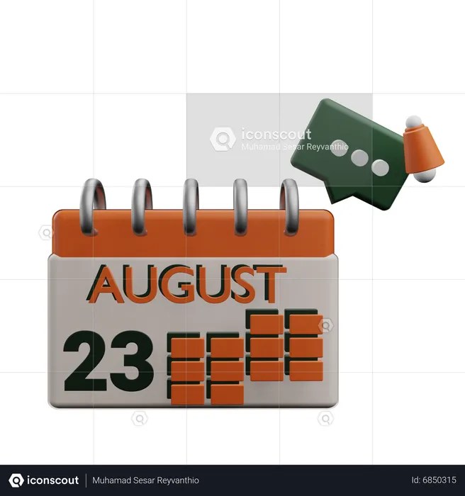 23 august  3D Icon