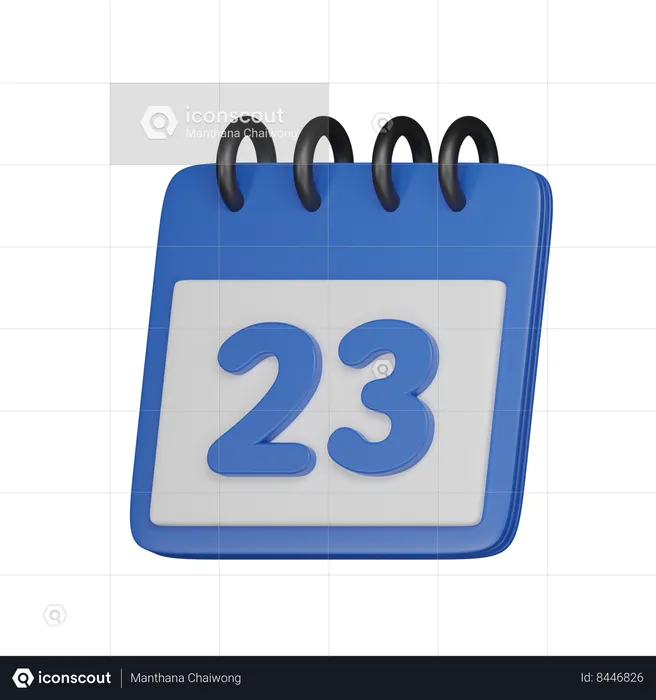 23 Date  3D Icon