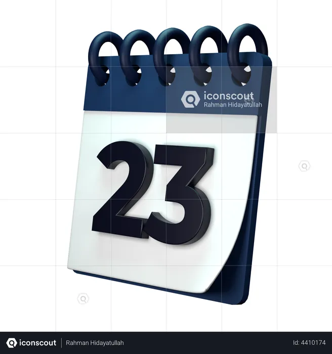 23 date  3D Illustration