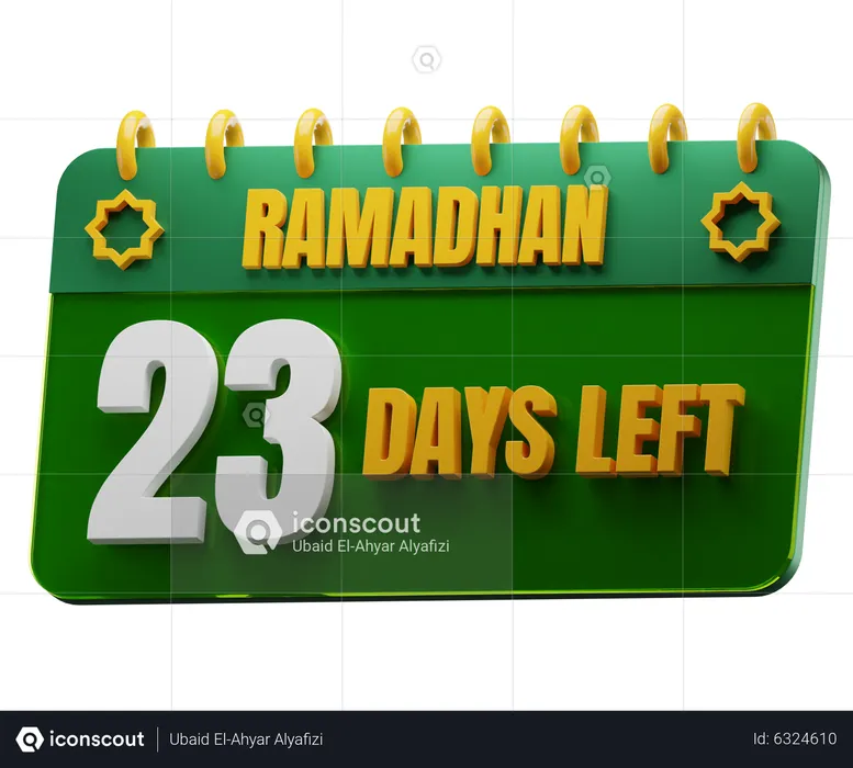 23 Days Left to Ramadan  3D Icon