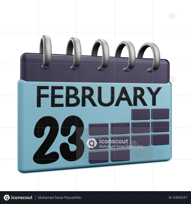 23 February Calender  3D Icon