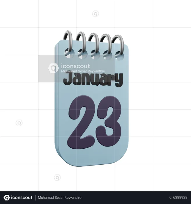 Calendrier du 23 janvier  3D Icon