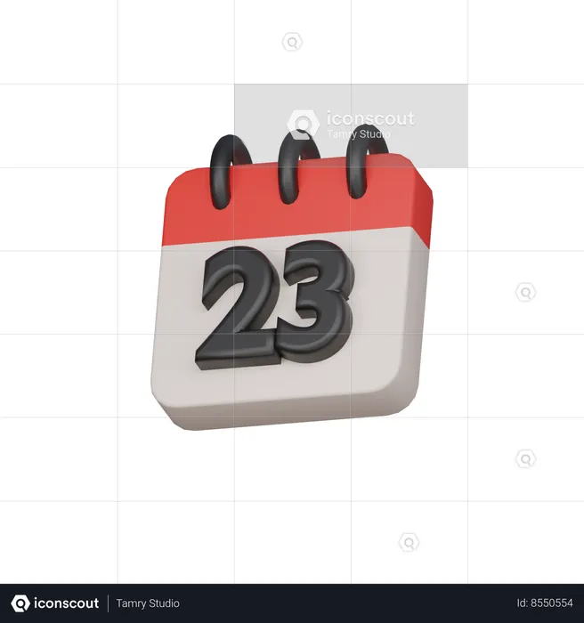 23, vigésimo terceiro dia  3D Icon