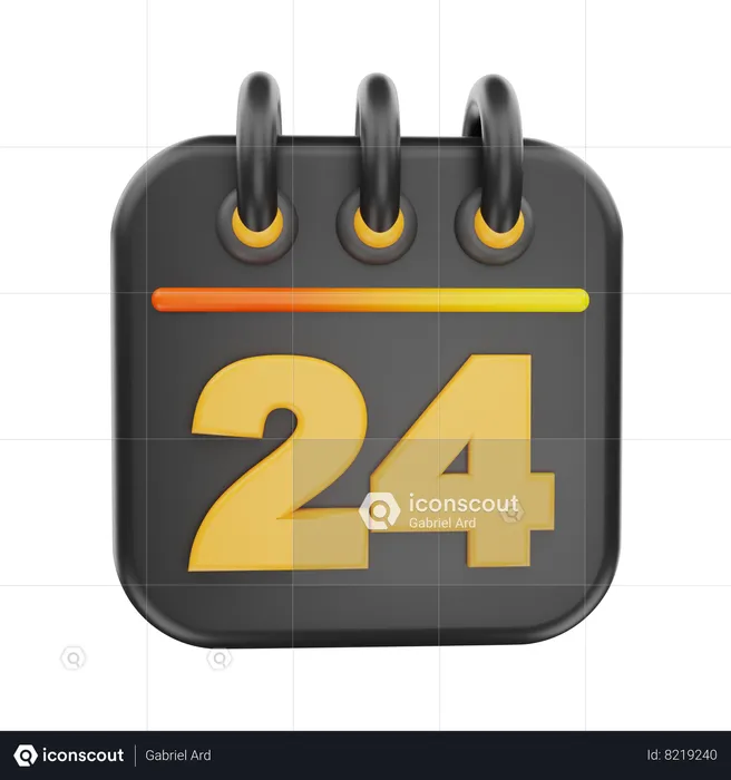 24 Date  3D Icon