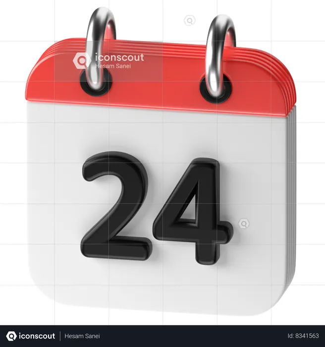 24 Date  3D Icon