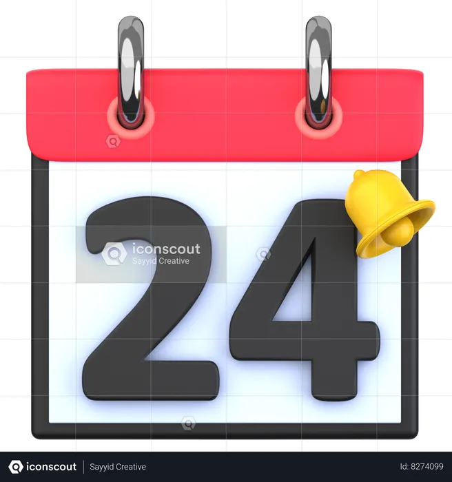 24 Date  3D Icon