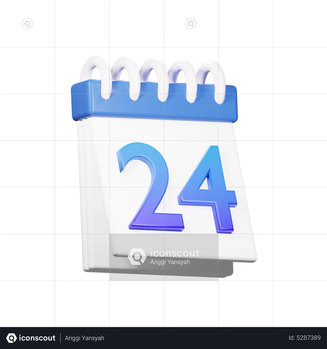 24 Date  3D Icon