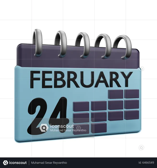 Calendrier du 24 février  3D Icon