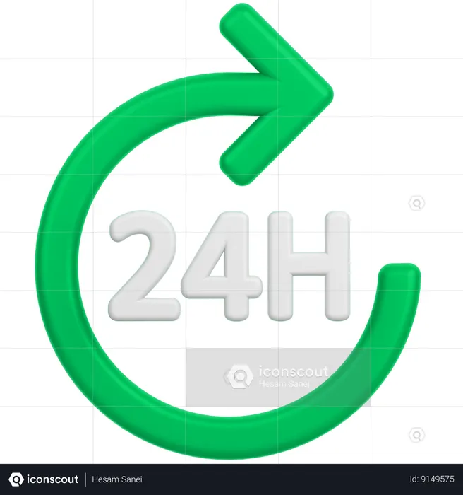 24 H Service  3D Icon