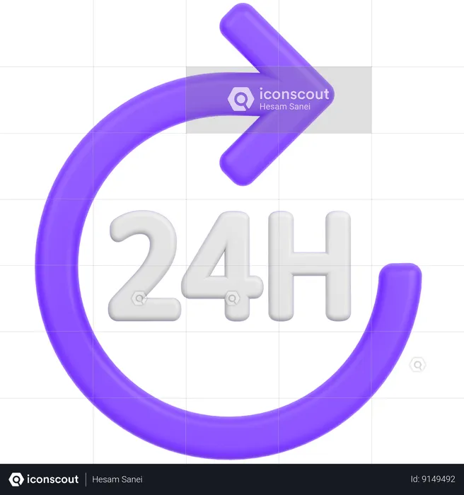 24 H Service  3D Icon