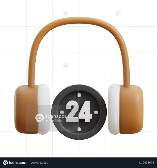 24 H Service  3D Icon