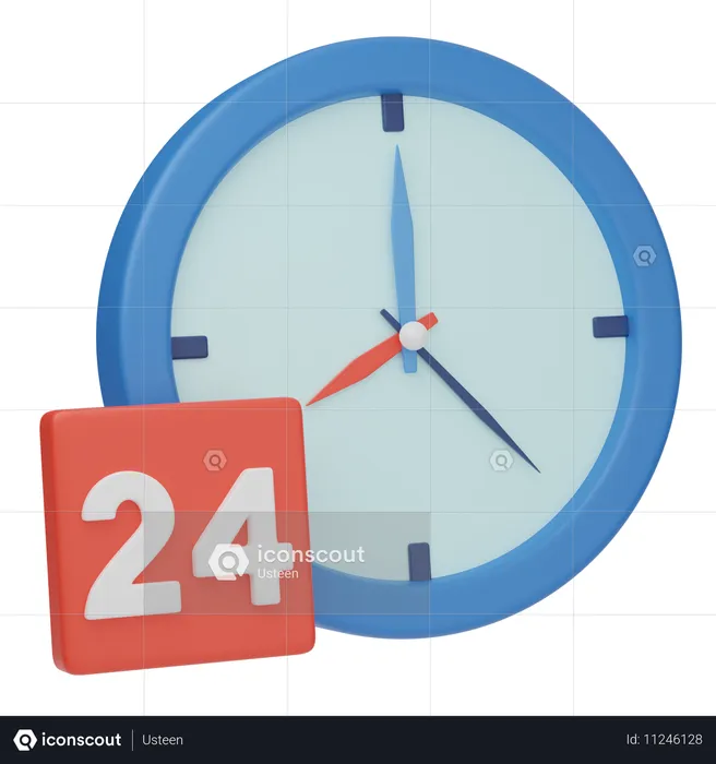 24 heures  3D Icon