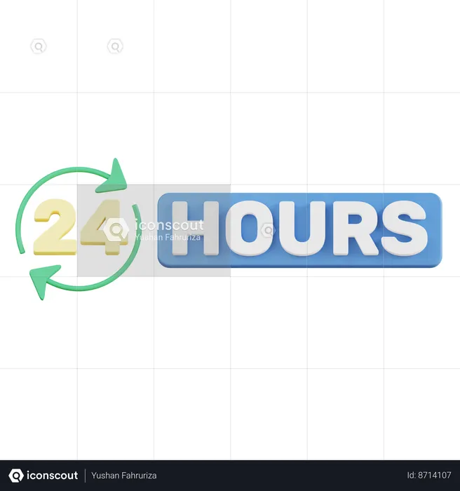 24 horas  3D Icon