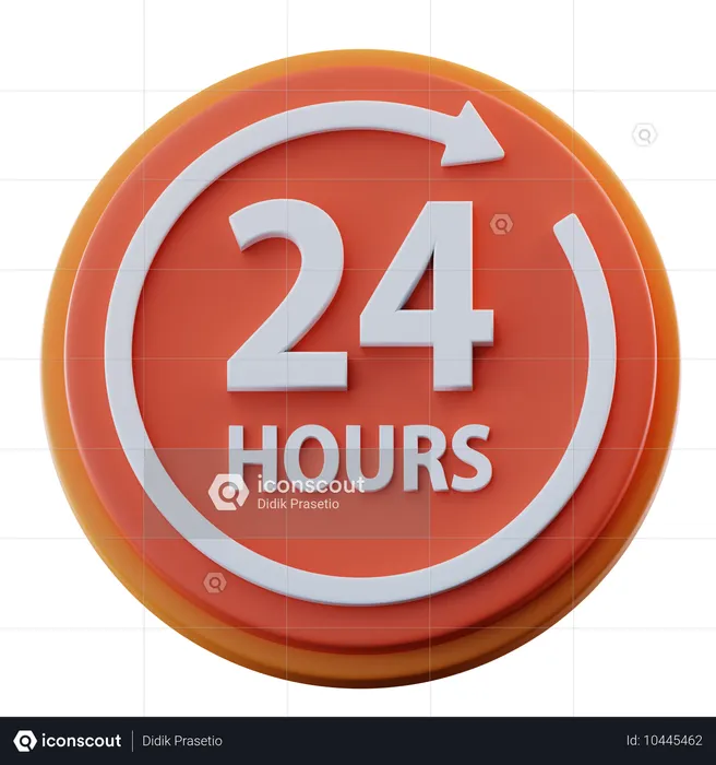 Atendimento 24 horas  3D Icon