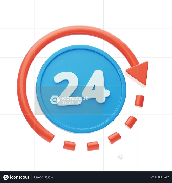 24 시간  3D Icon